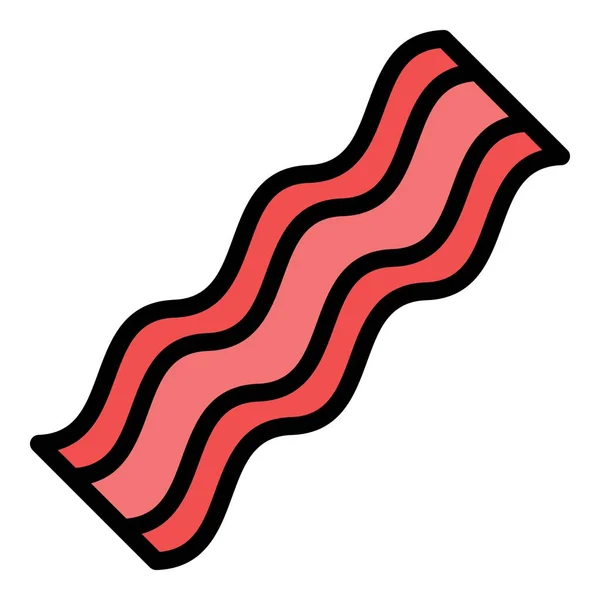 Bacon icône croustillante couleur contour vecteur — Image vectorielle
