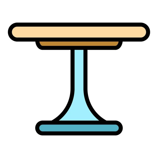 Ronde bar tafel pictogram kleur omtrek vector — Stockvector