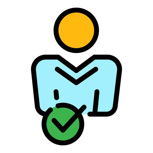 Approved credibility icon color outline vector — 图库矢量图片