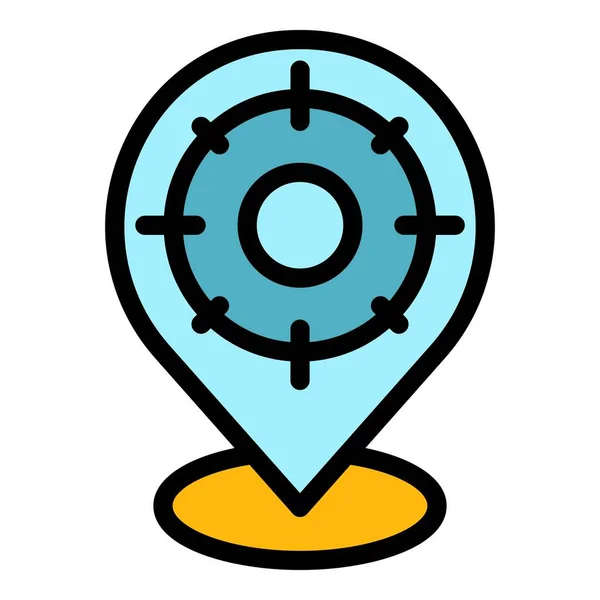 Target location icon color outline vector — Vettoriale Stock