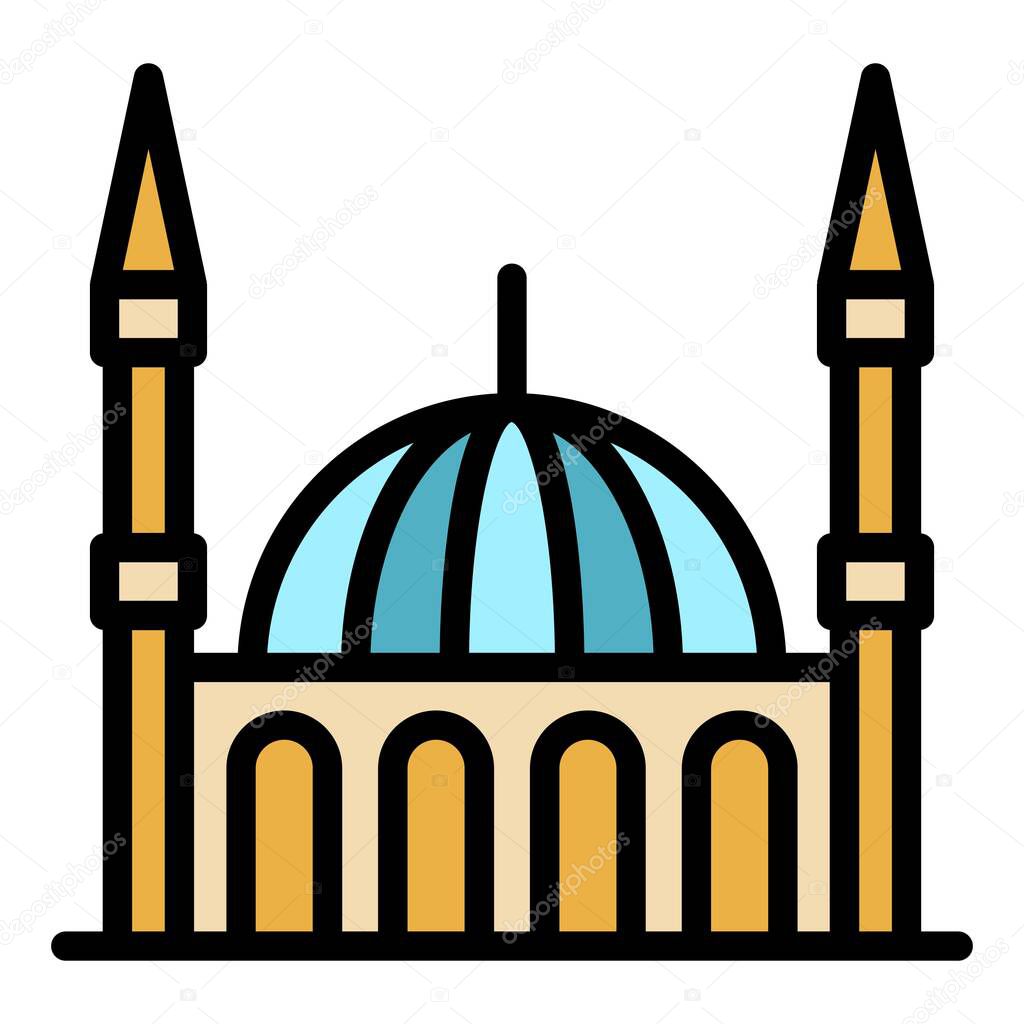 Turkish hagia icon. Outline turkish hagia vector icon color flat isolated
