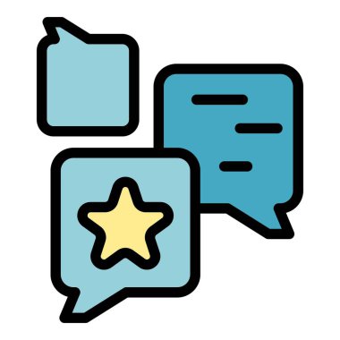 Sohbet simgesi rengi ana hatları vektörü