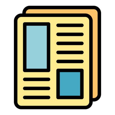 Haber simgesi renk ana hatları vektörü