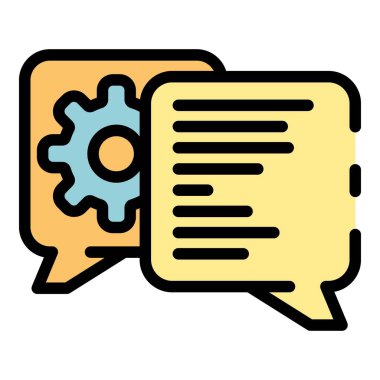 Grup sohbet simgesi renk ana hatları vektörü