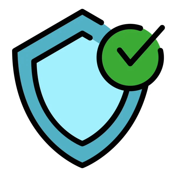 Remote secyrity shield icon color outline vector — 图库矢量图片