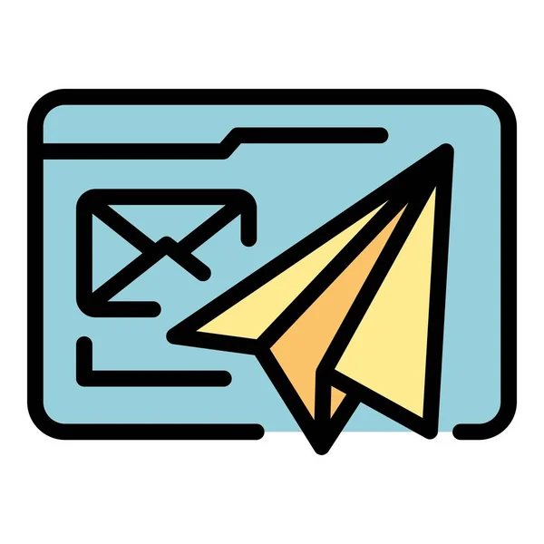 Envelope network icon color outline vector — Stockvektor