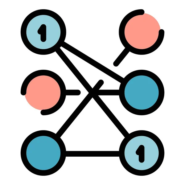Dijital ağ simgesi renk ana hatları vektörü — Stok Vektör