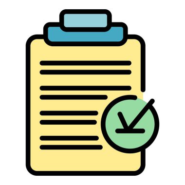 Tıbbi fatura simgesi renk ana hatları vektörü