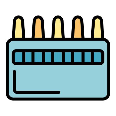 Ampuller simge renk ana hatları vektörünü paketler