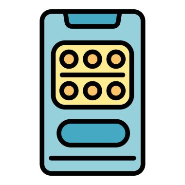 Tıbbi uygulama simgesi renk ana hatları vektörü