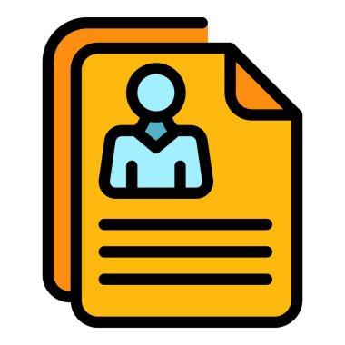 Uygulamalı cv simgesi renk ana hatları vektörü