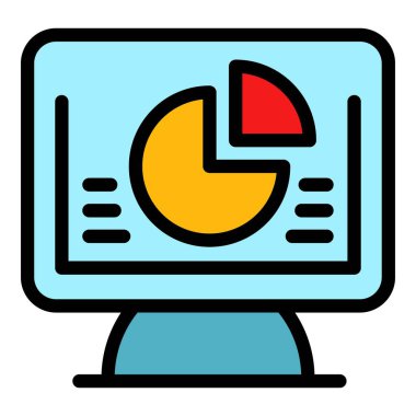 Sonuç pasta simgesi renk ana hatları vektörü