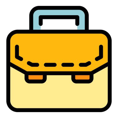 Avukat evrak çantası simgesi renk özet vektörü