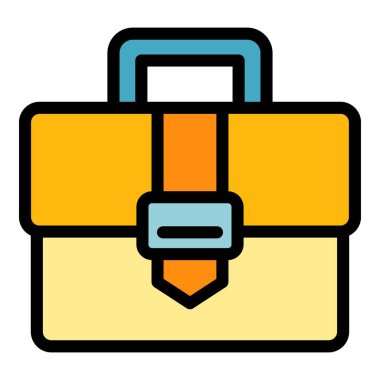 Proje evrak çantası renk ana hatları vektörü