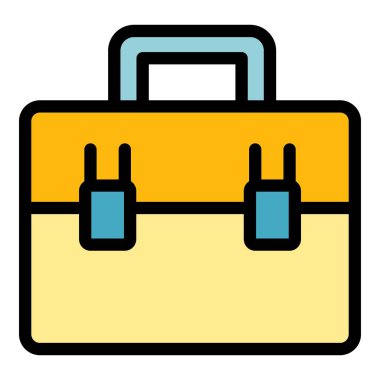 Yeni evrak çantası simgesi renk ana hatları vektörü