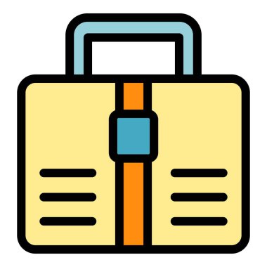 Kariyer evrak çantası simgesi renk ana hatları vektörü