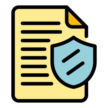 Güvenli fırsat simgesi renk ana hatları vektörü