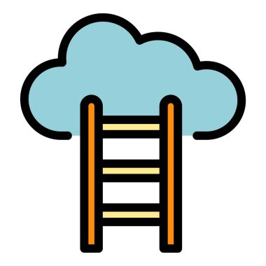 Kariyer yolu simgesi renk ana hatları vektörü