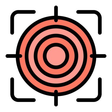 Hedef fırsat simgesi renk ana hatları vektörü