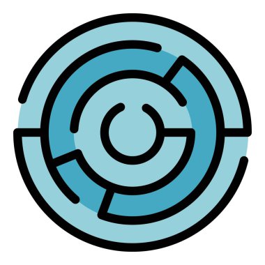 Maze fırsat simgesi renk ana hatları vektörü