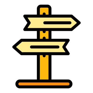 Fırsat yönü simgesi renk ana hatları vektörü