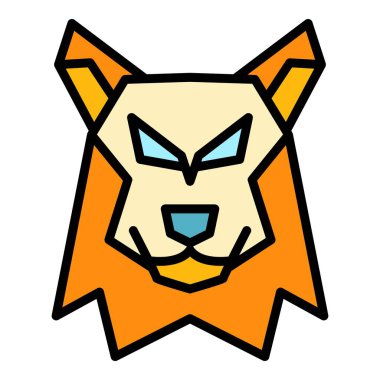 Orman Kurdu simgesi renk ana hatları vektörü