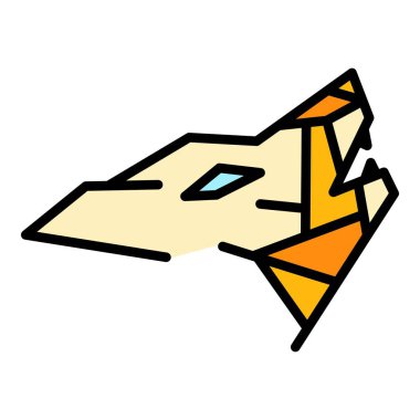 Canavar kurt simgesi renk ana hatları vektörü