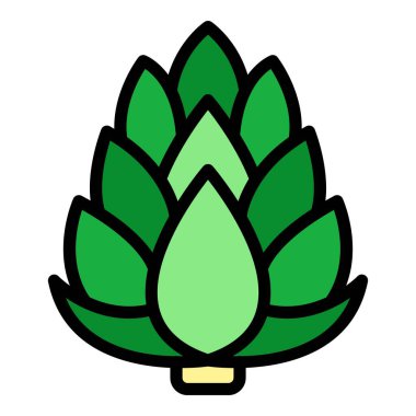 Enginar simgesi renk ana hatları vektörü