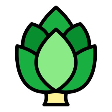 Taze enginar simgesi renk ana hatları vektörü