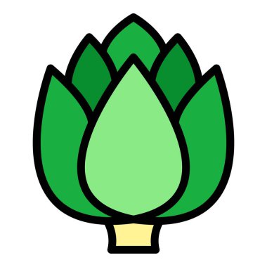 Aster enginar simgesi renk ana hatları vektörü