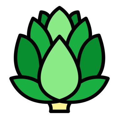 Diyet enginar simgesi renk ana hatları vektörü