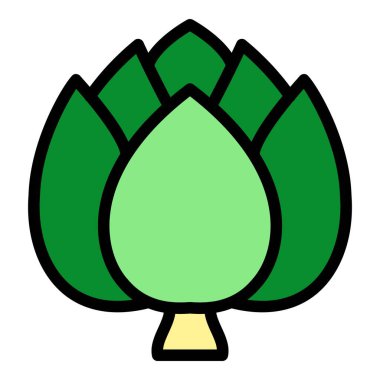 Market enginar simgesi renk ana hatları vektörü