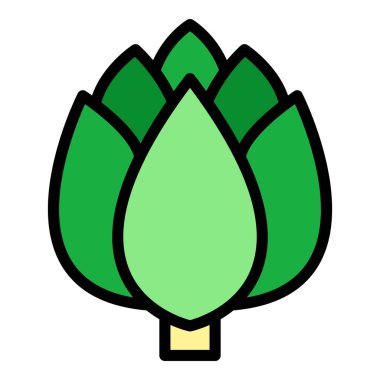 Enginar simgesi renk ana hatları vektörünü hasat et