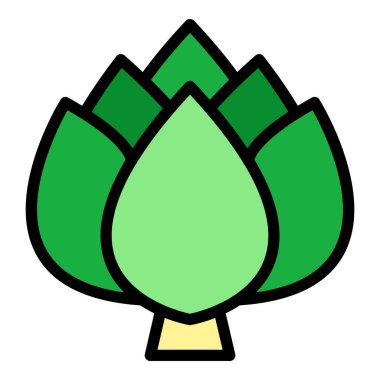 İçerik enginar simgesi renk ana hatları vektörü