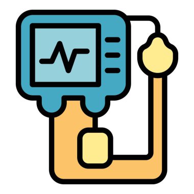 Corona vantilatör tıbbi makine simgesi renk çizgisi vektörü