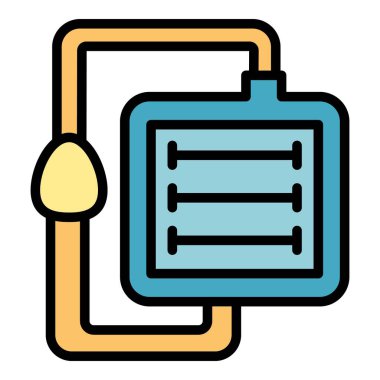 Doktor vantilatör tıbbi makine simgesi renk çizgisi vektörü