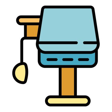 Vantilatör tıbbi makine simgesi renk çizgisi vektörü