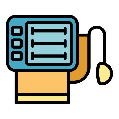 Klinik vantilatör tıbbi makine simgesi renk çizgisi vektörü