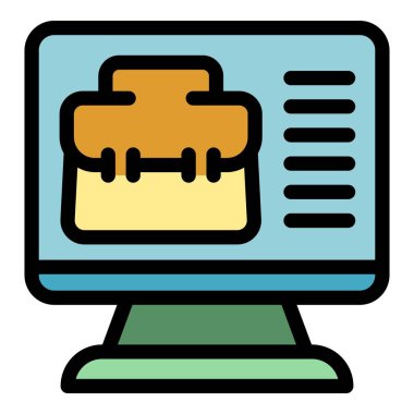 Görev işe alma simgesi renk ana hatları vektörü