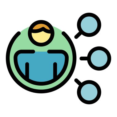 Asker alma simgesi renk ana hatları vektörü