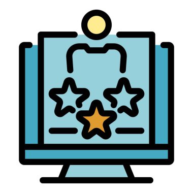 En iyi aday simgesi renk ana hatları vektörü