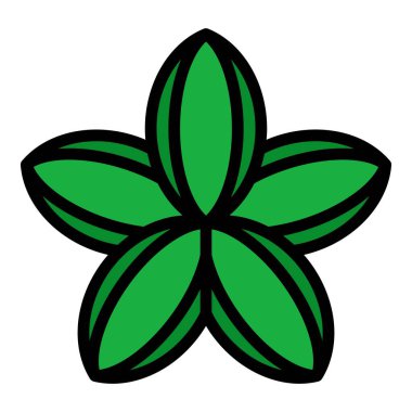 Plumeria rubra simgesi renk ana hatları vektörü