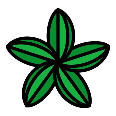 Plumeria botanik simgesi renk ana hatları