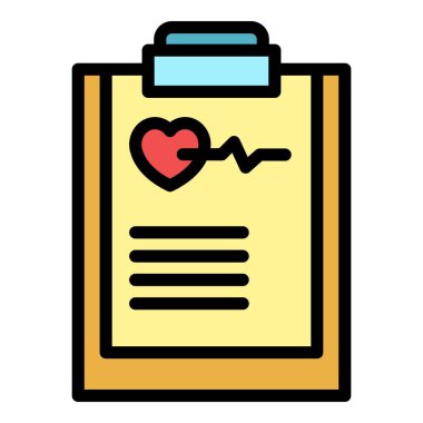 Kalp hızı tahtası simgesi renk ana hatları vektörü