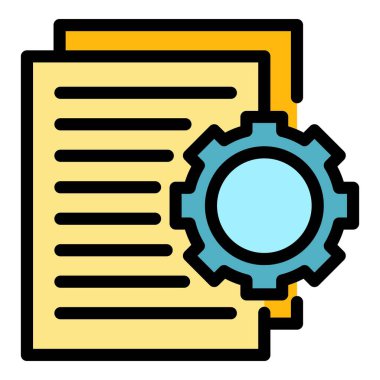 Teknik röportaj simgesi renk ana hatları vektörü