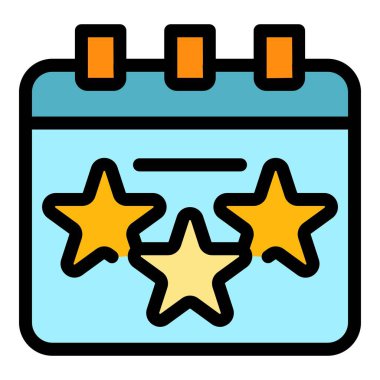 Olay yönetimi simgesi renk ana hatları vektörü