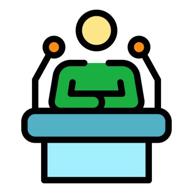 Olay hoparlörü renk ana hatları vektörü