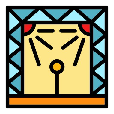 Olay yeri simgesi renk ana hatları vektörü