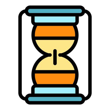 Kum saati simge rengi ana hatları vektörü