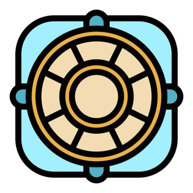 Servis sorunu simgesi renk ana hatları vektörü